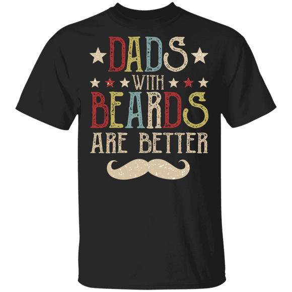 Vintage Dads With Beards Are Better Shirt Matching Men Beards Lover Fans Bearded Father's Day Gifts T-Shirt - Macnystore