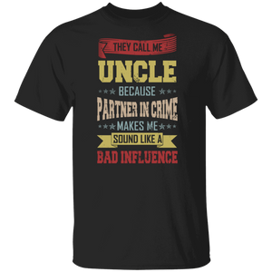 Vintage They Call Me Uncle Because Partner In Crime Shirt Matching Father's Day Gifts T-Shirt - Macnystore