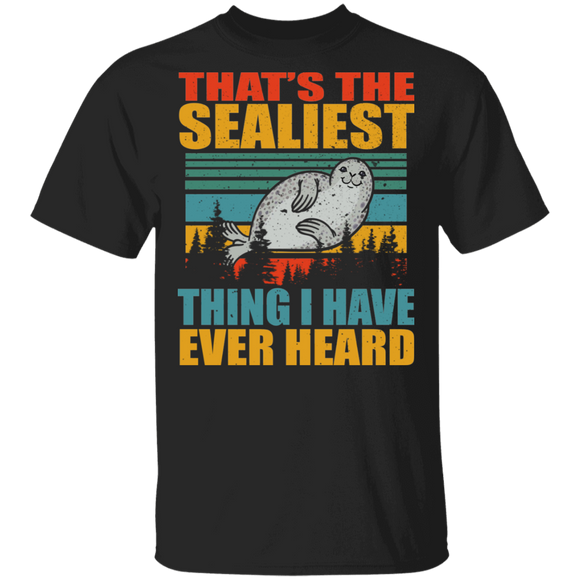 Vintage Retro That's The Sealiest Thing I Have Ever Heard Cute Sea Lion Shirt Matching Sea Lion Lover Fans Gifts T-Shirt - Macnystore