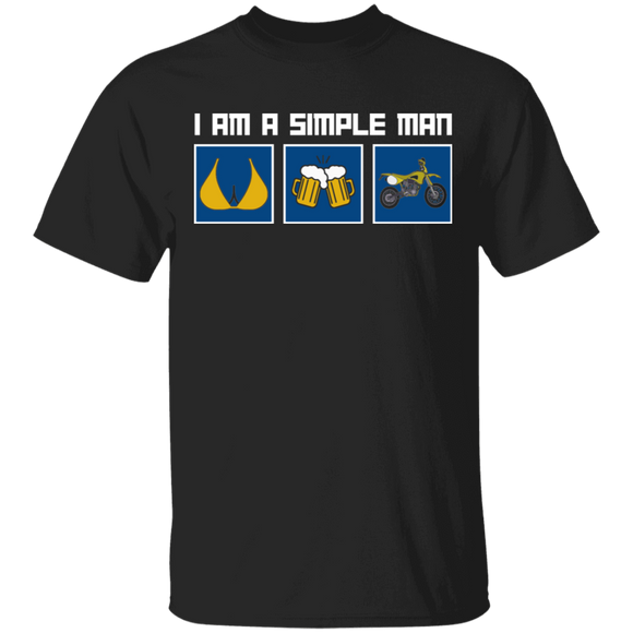 I Am A Simple Man Funny Breasts Beer Bike Shirt Matching Biker Bike Bicycle Lover Fans Drinker Men Gifts T-Shirt - Macnystore