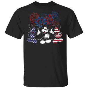 Cool Firework American Flag Mickey Shirt Matching Mickey Lover Fans 4th Of July United States Independence Day Gifts T-Shirt - Macnystore