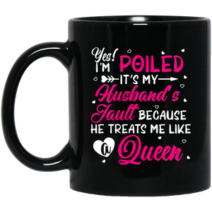 Yes I'm Spoiled It's My Husband's Fault Matching Shirt For Women Funny Girl Ladies Personalized Valentine Gifts Mug - Macnystore