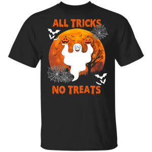 Halloween Ghost Shirt All Tricks No Treats Funny Halloween Ghost Pumpkin Gifts Halloween T-Shirt - Macnystore