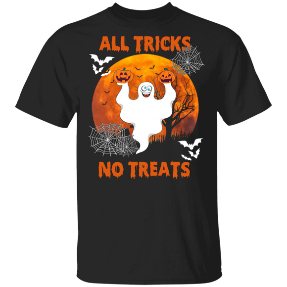 Halloween Ghost Shirt All Tricks No Treats Funny Halloween Ghost Pumpkin Gifts Halloween T-Shirt - Macnystore