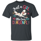 Just A Girl Who Loves Dragonfly Floral Matching Shirt For Women Girls Ladies Funny Mom Daughter Gifts T-Shirt - Macnystore
