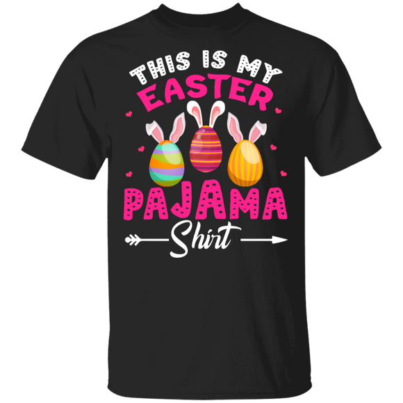 This Is My Easter Pajama Shirt Funny Rabbit Bunny Eggs Easter Day Matching Shirt For Kids Men Women Gifts T-Shirt - Macnystore