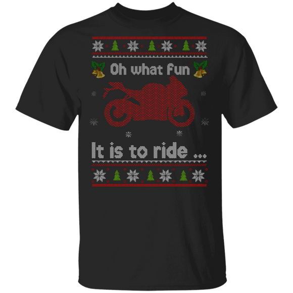Christmas Motorbike Lover Shirt Oh What Fun It Is To Ride Cool Christmas Motorbike Riding Lover Gifts Christmas T-Shirt - Macnystore