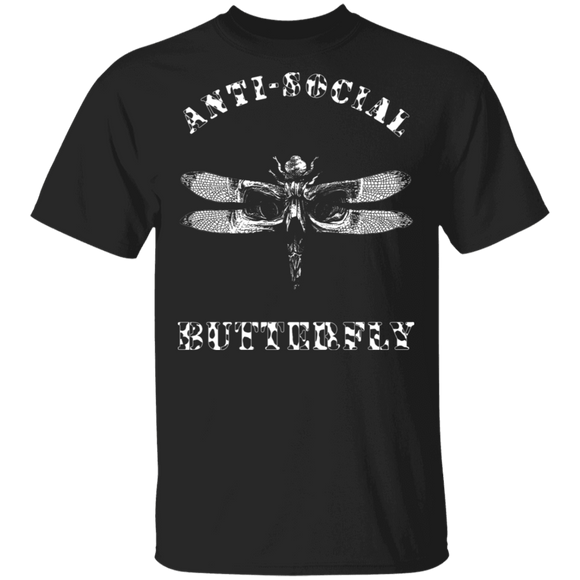 Anti-Social Dragonfly Cool Skull Dragonfly Shirt Matching Dragonfly Lover Fans Collection Gifts T-Shirt - Macnystore