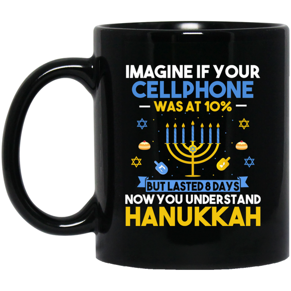 Funny Ugly Hanukkah, Chanukah Cellphone Menorah Imagine If Cellphone Menorah Mug - Macnystore