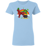 Leprechaun Irish Setter Dog Lover St Patrick's Day Gifts Ladies T-Shirt - Macnystore