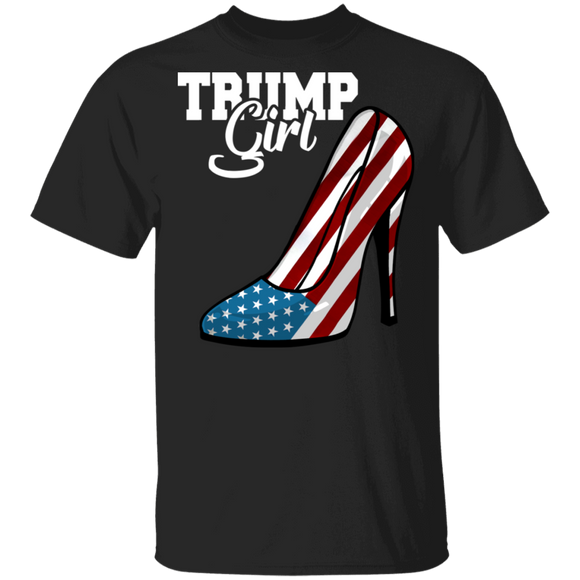 Trump Girl Cool American Flag High Heels Matching Donald Trump President Political Gifts T-Shirt - Macnystore