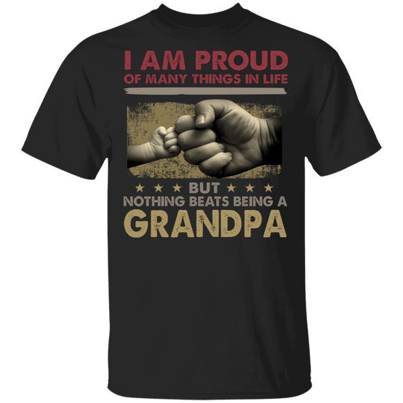 Vintage I Am Proud Of Many Things In Life But Nothing Beats Being A Grandpa Shirt Matching Father's Day Gifts T-Shirt - Macnystore
