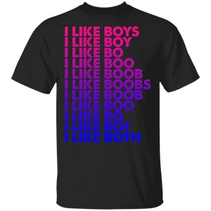 I Like Boys Boo Boobs Both Boy Boob Funny Girl Gifts T-Shirt - Macnystore
