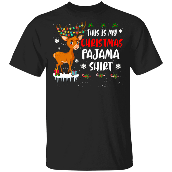 Christmas Shirt This Is My Christmas Pajama Shirt Funny Christmas Deer Lover Gifts Christmas T-Shirt - Macnystore