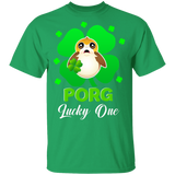 Cute Porg Lucky One Clover St Patrick's Day Movies Lover Unisex T-Shirt - Macnystore