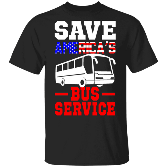 Save America's Bus Service Cool American Flag Bus Driver Gifts T-Shirt - Macnystore