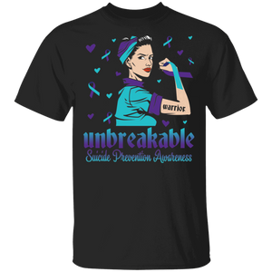 Suicide Prevention Awareness Shirt Warrior Unbreakable Cool Women Suicide Prevention Awareness Gifts T-Shirt - Macnystore