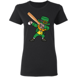 Baseball Dabbing Leprechaun Baseball St Patrick's Day Gifts Ladies T-Shirt - Macnystore