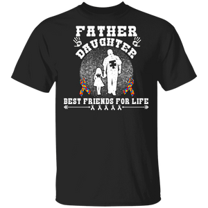 Father Daughter Best Friends For Life Cute Autism Awareness Month Autistic Children Autism Patient Kids Men Women Gifts T-Shirt - Macnystore