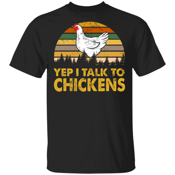 Vintage Retro Yep I Talk to Chickens Chicken Lovers T-Shirt - Macnystore