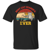 Vintage Retro Best Cat Grandpa Ever Cat Lover Owner Fans Matching Shirt For Family Funny Men Gifts T-Shirt - Macnystore