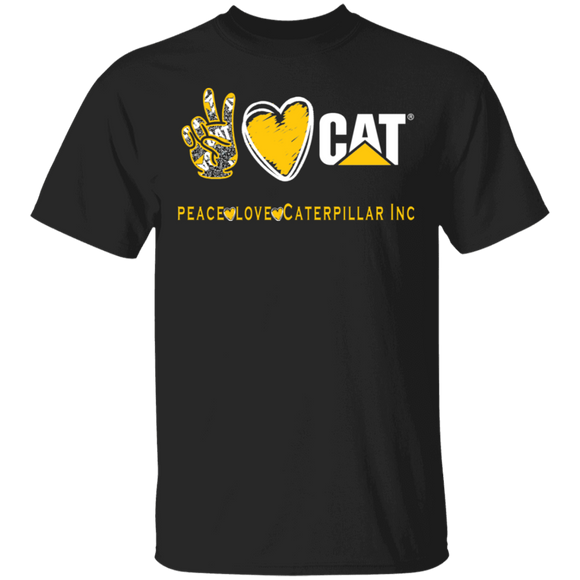 Peace Love Caterpillar Inc. Logo Matching Caterpillar Inc.Construction Shirt Matching Men Women Gifts T-Shirt - Macnystore