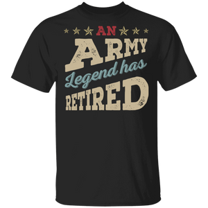 Vintage An Army Legend Has Retired Funny Military Retirement Gifts T-Shirt - Macnystore