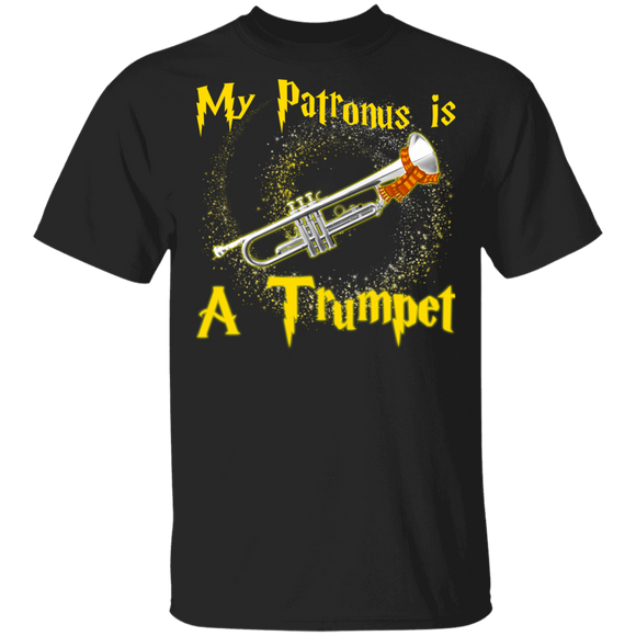 Trumpet Player Shirt My Patronus Is A Trumpet Funny Trumpet Player Music Lover Gifts T-Shirt - Macnystore