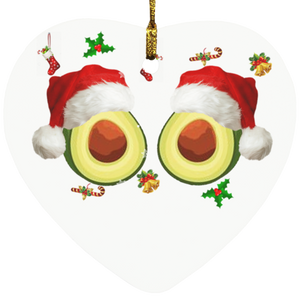 Christmas Avocado Lover Merry Christmas Avocado Fruit Santa Boobs Sweater Ornament Xmas - Macnystore