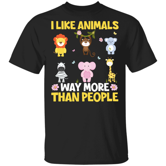 Animal Lover Shirt I Like Animals Way More Than People Funny Environmentalist Animal Lover Gifts T-Shirt - Macnystore