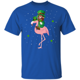 Leprechaun Riding Flamingo St Patrick's Day Shamrock Flamingo Lover St Patrick's Day Gifts T-Shirt - Macnystore