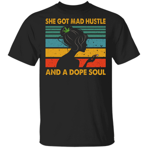 Vintage Retro She Got Mad Hustle And A Dope Soul Weed Cannabis Girl Smoker Shirt T-Shirt - Macnystore