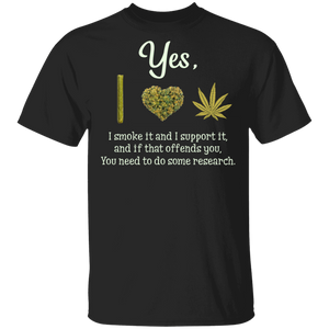 Yes I Smoke It And I Support It And If That Offends You Weed T-Shirt - Macnystore