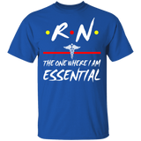 RN The One Where I Am Essential Cute Medical Symbol Shirt Matching Men Women RN Registered Nurse Nurse Doctor Gifts T-Shirt - Macnystore