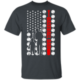 Baseball Dad American Flag Shirt Matching Baseball Lover Player Fans Coach Trainer Father's Day Gifts T-Shirt - Macnystore