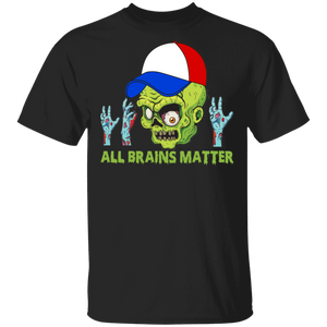 Halloween Zombie Shirt All Brains Matter Funny Halloween Zombie Teacher Educator Gifts Halloween T-Shirt - Macnystore