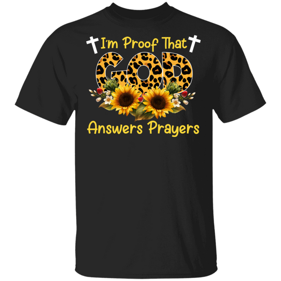 Christian Shirt I'm Proof That God Answers Prayers Cool Christian Leopard Lover Gifts T-Shirt - Macnystore