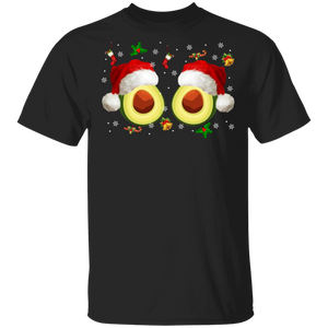 Christmas Avocado Lover Merry Christmas Avocado Fruit Santa Boobs Sweater T-Shirt - Macnystore