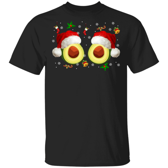 Christmas Avocado Lover Merry Christmas Avocado Fruit Santa Boobs Sweater T-Shirt - Macnystore
