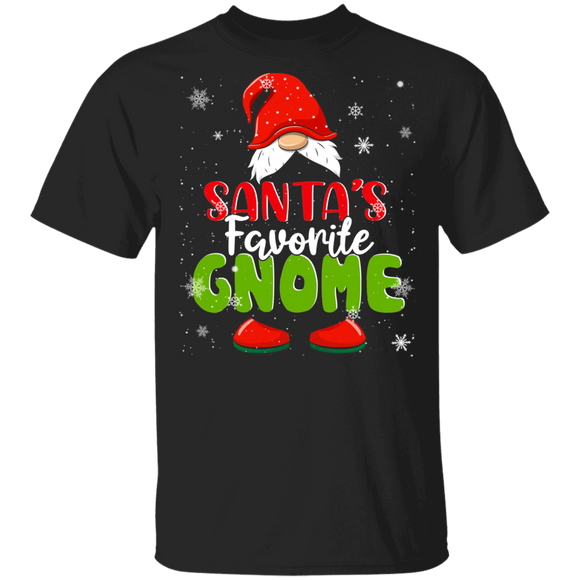 Christmas Gnome Shirt Santa's Favorite Gnome Funny Christmas Santa Gnomes Lover Matching Family Group Gifts T-Shirt - Macnystore