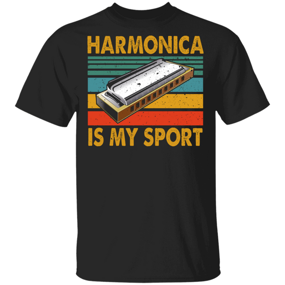 Vintage Retro Harmonica Is My Sport Harmonica Player Lover Gifts T-Shirt - Macnystore
