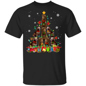 Christmas Tree Shirt Chesapeake Bay Retriever Christmas Tree Cute X-mas Tree Dog Lover Gifts Christmas T-Shirt - Macnystore
