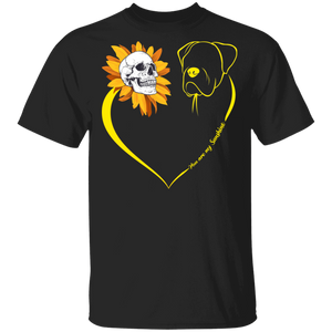 You Are My Sunshine Cool Heart Sunflower Skull And Dog Shirt Matching Dog Lover Owner Fans Gifts T-Shirt - Macnystore