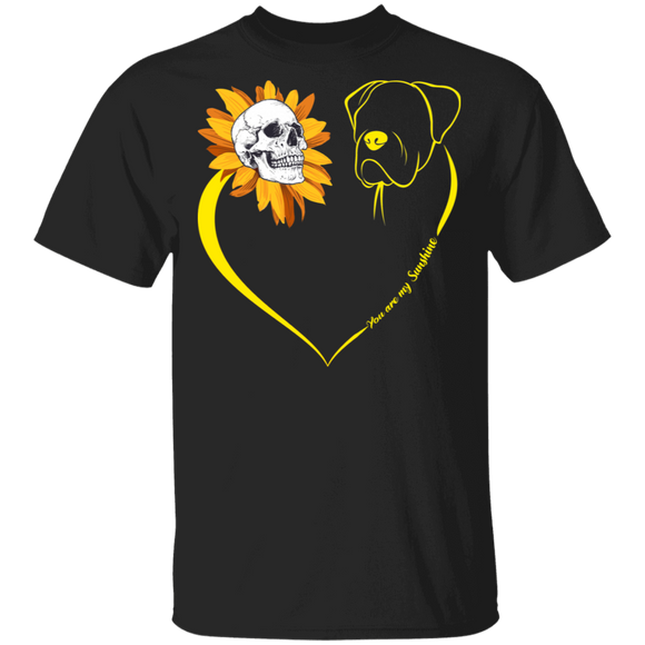 You Are My Sunshine Cool Heart Sunflower Skull And Dog Shirt Matching Dog Lover Owner Fans Gifts T-Shirt - Macnystore