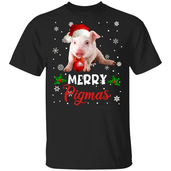 Christmas Pig Lover Shirt Merry Pigmas Cute Christmas Santa Pig Lover Gifts Christmas T-Shirt - Macnystore