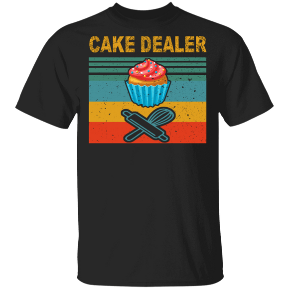Vintage Retro Cake Dealer Cool Cupcake And Baking Tools Matching Baker Baking Lover Fans Shirt T-Shirt - Macnystore