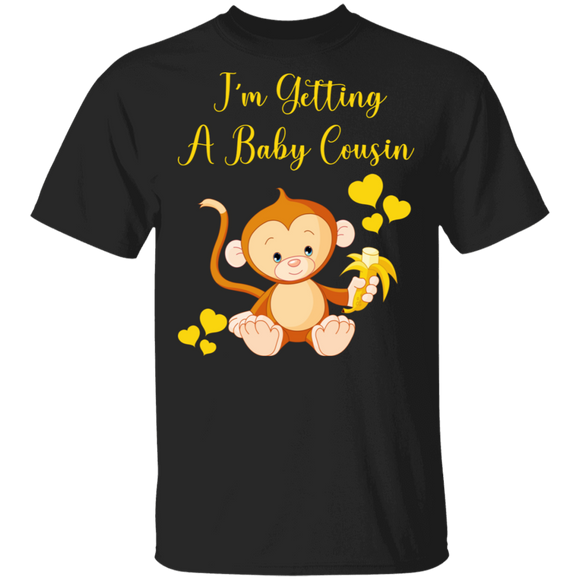 I'm Getting A Baby Cousin Cute Monkey Baby Pregnancy Announcement Gifts T-Shirt - Macnystore