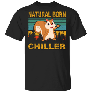 Vintage Retro Natural Born Chiller Cool Squirrel Shirt Matching Squirrel Lover Fans Gifts T-Shirt - Macnystore