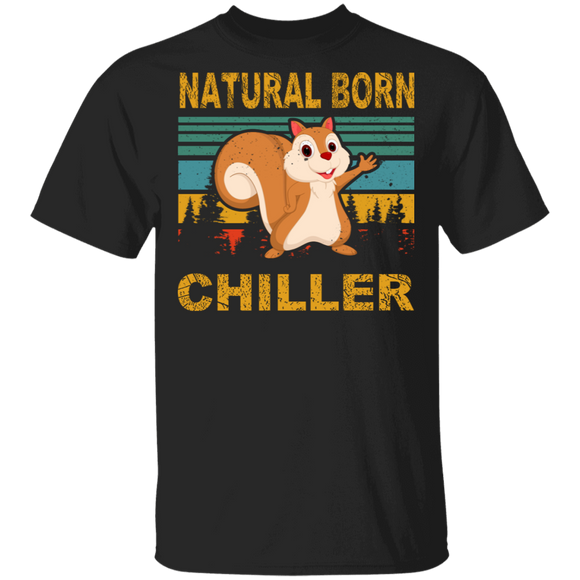 Vintage Retro Natural Born Chiller Cool Squirrel Shirt Matching Squirrel Lover Fans Gifts T-Shirt - Macnystore