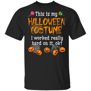 Halloween Shirt This Is My Halloween Costume Funny Pumpkin Spiderwebs Gifts Halloween T-Shirt - Macnystore